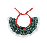 Christmas Pet Lattice Print Saliva Towel With Small Bells Collar Lovely Dogs Colorful Collars For Small Scarf Cats Bandana Collar