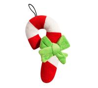 Christmas Pet Plush Toys Set, Holiday Themed Squeaky Dog Toys with Santa, Reindeer, Gingerbread Man, Bear, Interactive Chew Toys for Dogs and Cats, Built-in Squeaker (Candy Cane)