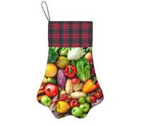 Christmas Pet Pow Fresh Fruits And Vegetables Socking, Christmas Decorative Socks, Puppy Holiday Socks, Fashionable Cute Decorative Socks
