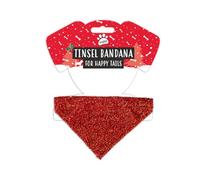 Christmas Pet Red Tinsel Bandana