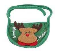 Christmas Pet Saliva Towel with Cute Elk Hat | Soft Polyester Bib for Small Dogs & Cats | Adjustable Shoulder Strap for Easy On/Off | Holiday Pet Costume (4-7.5kg) (Green saliva towel)