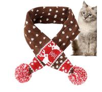 Christmas Pet Scarf, Knitted Pet Collar with Pom-pom, Dog Knitted Scarf Christmas, Pet Scarf, Winter Dog Neck Warmer, Puppy Cat Costume Accessories Minii Knitted Scarf for Small to Medium Pets