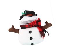 Christmas Pet Snowman Dress, Stretchy Fleece Lined Dog Clothes, Breathable Polyester Fabric for 5-15 kg Puppy, Dog Outfit, Zippers