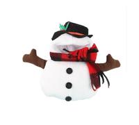 Christmas Pet Snowman Dress, Stretchy Fleece Lined Dog Clothes, Breathable Polyester Fabric for 5-15 kg Puppy, Dog Outfit, Zippers