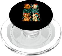 Christmas Pets Purrfect Christmas Cute Womens Animal Lover PopSockets PopGrip for MagSafe