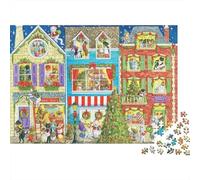 Christmas Pets Scene 1000 Pieces Jigsaw Puzzles Festive Town Square Cardboard for Family Family Activities 70x50cm/1000pcs