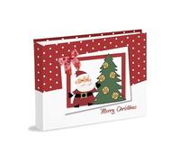 Christmas Photo Album 20 x 16 cm with 30 White Sheets (60 Pages) in Thick and Durable Cardboard Intervaled with Pergamin Printed Paper Cover
