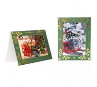 Christmas Photo Frame Cards with Envelopes Pack of 6 | Fits 6"x4" Photos | Personalised Festive Greeting Cards | Landscape or Portrait | Blank Inside | Card Stock