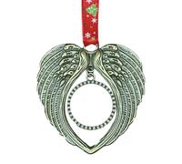 Christmas Photo Ornament - A Piece Of My Heart Is In Heaven Christmas Tree Ornament - Angel Wings Photo Frame Memorial Loss Of Love Memorial Ornament