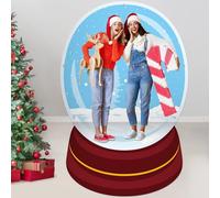 Christmas Photo Prop Background Christmas Snow Globe Backdrops Winter Snow Globe Backdrop Xmas Photography Background Hanging Banner Decor for Winter Holiday Party Photography Backdrop Decoration