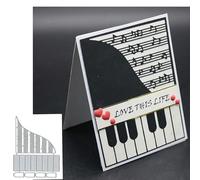 Christmas Piano Note Music Frame Flower Metal Die Cuts,Flower Branch Leaf Cutting Dies Cut Stencils for DIY Scrapbooking Album Decorative Embossing Paper Dies Card Making