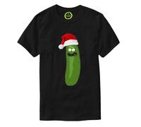 Christmas Pickle Santa T-Shirt, Rick Festive Kids Men's Women's Tee Top Unisex Black
