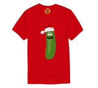 Christmas Pickle Santa T-Shirt, Rick Festive Kids Men's Women's Tee Top Unisex Red