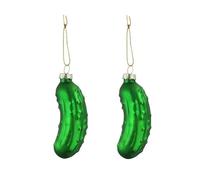 Christmas Pickle Tree Ornament, Glass Blown Ornaments, Xmas Hanging Pickle Ornaments,Christmas Tree Decoration Hanging Home Décor (2Pcs)