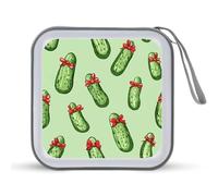 Christmas Pickles 40 Capacity CD Case Hard Plastic Portable Travel DVD Cases Protective Storage Organizer Binder