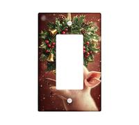 Christmas Piglet Light Switch Cover Plate,Red & Green Holiday Design for Winter, Festive Home Decor for Bedrooms & Living Rooms, Standard Size Single Rocker