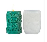 Christmas Pillar Candle Mould,1PC Snowflake Snowman Cylinder Candle Moulds for Candle Making,Candy Chocolate Fondant Molds Resin Casting Mould for Handmade Soap Aromatherapy