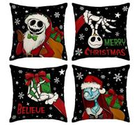Christmas Pillow Cover Nightmare Before Pillow Case Decor Holiday Christmas Decorations for Home Party Sofa Bedroom