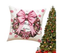 Christmas Pillow Covers - Decorative Christmas Pillows, Winter Cushion Covers | Christmas Pillow Covers with Snowflakes, Cozy Pink Christmas Pillow Covers Velvet, Decor Pillowcase for Bed Couch Car