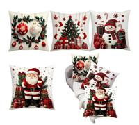Christmas Pillow Covers, Festive Decor Pillowcase 18x18 Inch - Seat Cushion Cover,for Home Living Room Indoor Couch Sofa Farmhouse Dorm