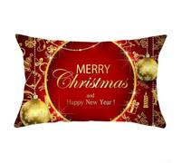 Christmas Pillowcase 12x20in Peach Skin Tree Reindeer Snowflake Holiday for | Soft breathable skin-friendly peach skin fabric Festive patterns with tree reindeer snowflake Easy care and machine
