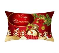 Christmas Pillowcase 12x20in Peach Skin Tree Reindeer Snowflake Holiday for | Soft breathable skin-friendly peach skin fabric Festive patterns with tree reindeer snowflake Easy care and machine
