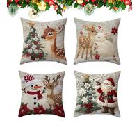 Christmas Pillowcase | Breathable Washable Pillowcase - Festive Santa Claus Cushion Covers | for Apartment Den Kid Room Yoga Chair Sofa Bedroom Living Room Dorm