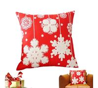 Christmas Pillowcase - Elegant Snowflake Cushion Pillowcase,18x18in Soft Zippered Christmas Decorative Pillow Covers,for Winter Festival Holiday Bedroom Car Interior Nursery