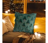 Christmas Pillowcase | Washable Christmas Tree Pillowcase | 3D Embroidery Pillows Cushion Case,for Chair Sofa Living Room Dorm Apartment Den Kid Room Yoga Holiday (Green-C)