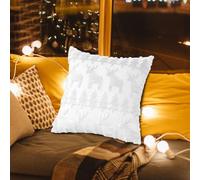 Christmas Pillowcase | Washable Christmas Tree Pillowcase | 3D Embroidery Pillows Cushion Case,for Chair Sofa Living Room Dorm Apartment Den Kid Room Yoga Holiday (White-A)