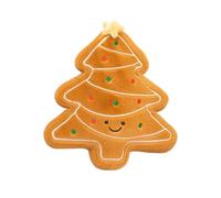 Christmas Pillows, Plush Sofa Cushion with Festive Tree and Gingerbread Design, Soft Decorative Pillow with Texture, Holiday Home Accent Warm Seasonal, Winter Cushion for Bedroom Office Room