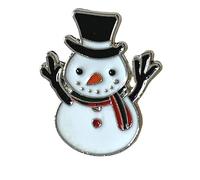 Christmas Pin Badge Metal Enamel Brooch Lapel Flair (Snowman Pin Badge Smiling)