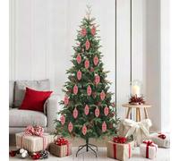 Christmas Pine Cones Ball, 40 Pieces, Red Plastic, 4 x 9 cm, Tree Decoration Set with PVC Boxes, Christmas Decoration for Christmas Tree, Advent, Window, Living Room, Wreath, Holiday