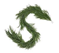 Christmas Pine Garland - Faux Holiday Wreath, Outdoor Greenery Decor | Realistic Needle Touch Design, Elegant Hanging Accent With Ornaments For Door Banister Mantel Fireplace Porch And Table Display