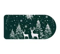 Christmas Pine Tree Deer Snowflake Mouse Pad, Large Gaming Keyboard Mat with Non-Slip Rubber Base, Big Extended Desk Protector for Home Office, 29.1’’ x 13.8’’