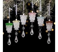 Christmas Pinecone Ornaments,Glitter Pine Cones Christmas Tree Hanging Ornaments,Acrylic Pinecone Pendants Decorations for DIY Crafts Holiday Wreath Garland Party Ornaments