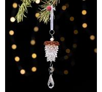 Christmas Pinecone Ornaments,Glitter Pine Cones Christmas Tree Hanging Ornaments,Acrylic Pinecone Pendants Decorations for DIY Crafts Holiday Wreath Garland Party Ornaments