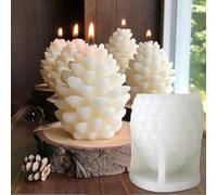 Christmas Pinecone Silicone Candle Mold Soap 3D Pine Cones Handmade Form for Candle Making 3D Xmas Theme Resin Concrete Mould DIY Supplies Ornament Mold Autumn Table Home Décor