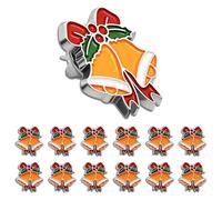Christmas Pins 12/24/50/100Pcs Bulk Cute Christmas Bell Enamel Lapel Pins Badge for Clothes Bags Hats Accessories Jewelry Backpack Jacket Decoration Brooch Merry Chrismas, Alloy, electroplating, no