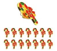 Christmas Pins 12/24/50/100Pcs Bulk Cute Christmas Cane Enamel Lapel Pins Badge for Clothes Bags Hats Accessories Jewelry Backpack Jacket Decoration Brooch Merry Chrismas, Alloy, electroplating, no