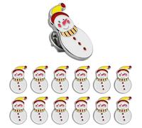 Christmas Pins 12/24/50/100Pcs Bulk Cute Christmas Snowman Enamel Lapel Pins Badge for Clothes Bags Hats Accessories Jewelry Backpack Jacket Decoration Brooch Merry Chrismas, Alloy, electroplating, no