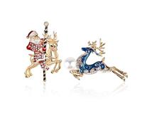 Christmas Pins for Women Christmas Brooches and Pins Santa Claus Reindeer Angel Holiday Accessories Gift, L, Zinc, no gemstone