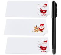 Christmas Place & Table Name Cards - Santa, Elk & Xmas Seat Greetings With Pen for Wedding, Party & Holiday Decoration (61)
