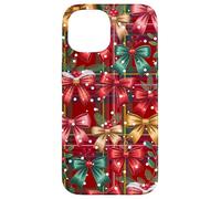 Christmas Plaid Coquette Red Bows and Snowflakes for Girls Case for iPhone 15