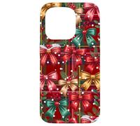 Christmas Plaid Coquette Red Bows and Snowflakes for Girls Case for iPhone 15 Pro