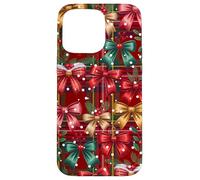 Christmas Plaid Coquette Red Bows and Snowflakes for Girls Case for iPhone 15 Pro Max