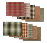 Christmas Plaid Fabric 10Pcs - Vintage Buffalo Plaid Checkered Tartan Square Quilting Fabric, Retro Gingham Cloth Precut Holiday Patchwork Bundles for Xmas Sewing Project, DIY Crafts - 50x40cm