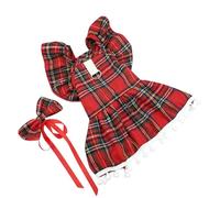 Christmas Plaid Pet Dog and Cat Dress Festive Holiday Apparel for Small Animals (B, L)