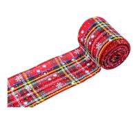 Christmas Plaid Ribbon 6.4cm x 5 Yards Snowflake Wrap | This flexible polyester ribbon features a festive snowflake plaid design for ideal for creating beautiful bows.