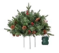 Christmas Planter Outdoor Fill - Illuminated Urn Tray, Decorative Sparkling Accent with Tripod for Garden Lawn Beds Porch, Waterproof Season Display | Outdoor Decoration